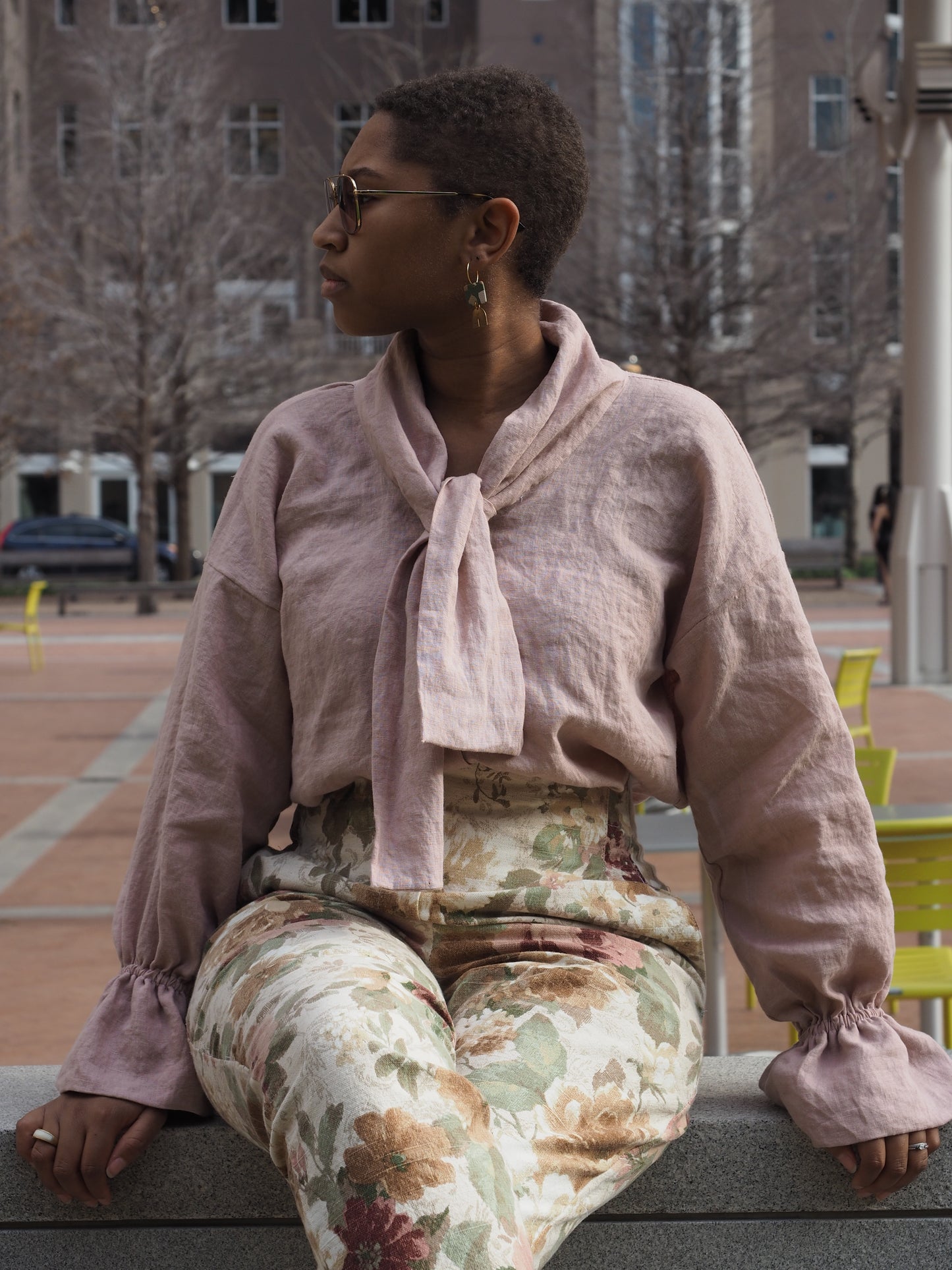 Dusty Pink Iris Blouse (Zero Waste)